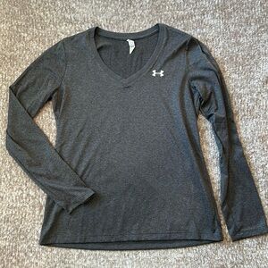 Under Armour Grey Loose Heat Gear Long Sleeve Top